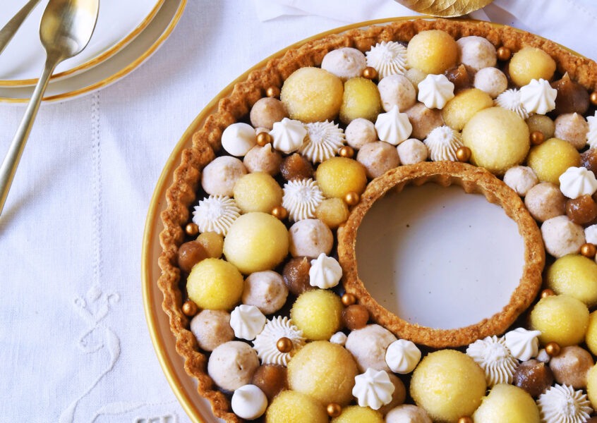 Couronne poire chocolat et chantilly la crème de marron